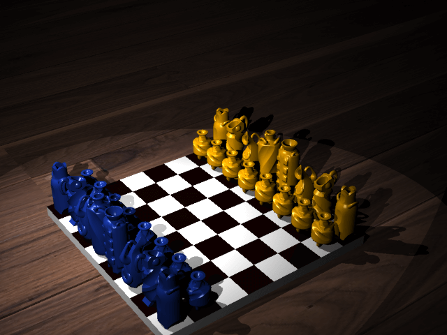 in một bộ cờ vua 3D